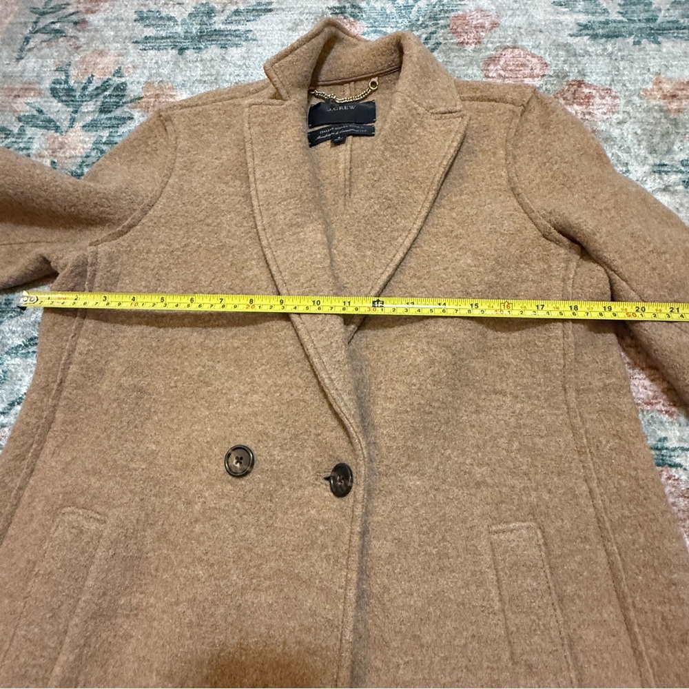 J. Crew Daphne Camel Double-Breasted Boiled Wool Top Coat - Picture 6 of 12
